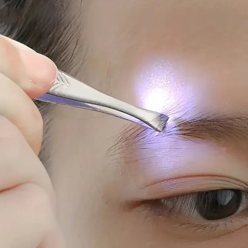 [Upgraded Brow Tweezers] Portable Upgraded LED Light Brow Tweezers | Precision Makeup Tool with Intelligent Design Qme