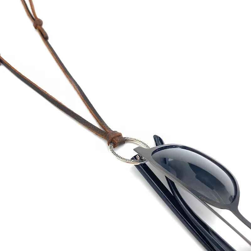 Adjustable Leather Necklace Sunglass Strap Retro Amekaji Design Qme