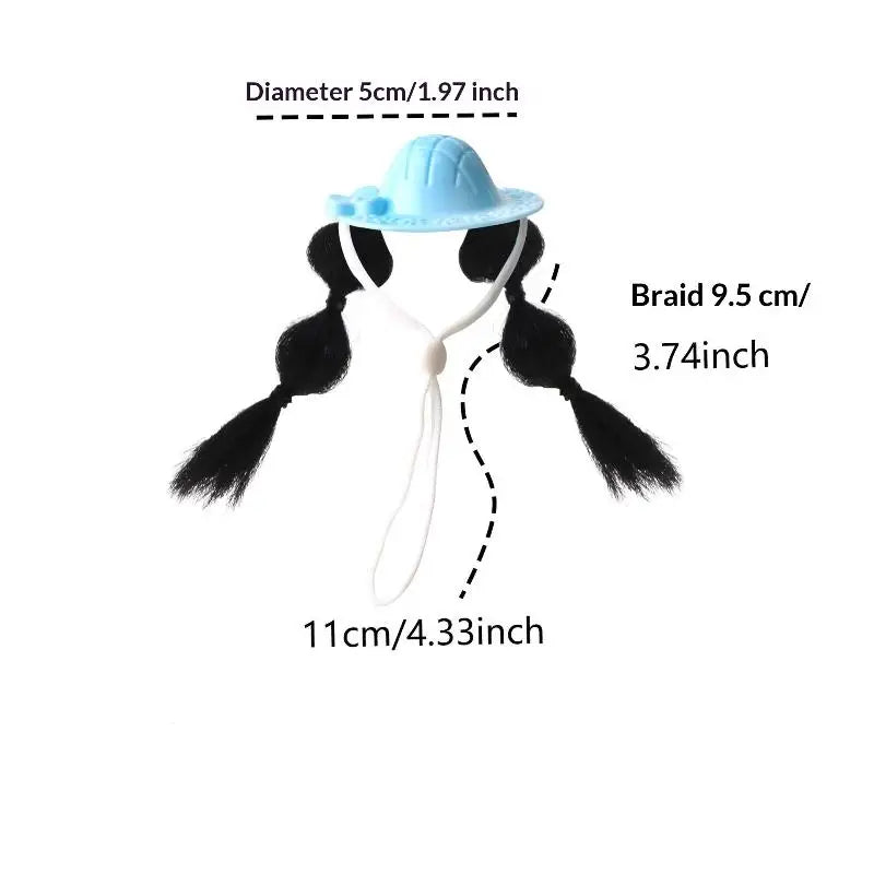 Golden Bear Parrot Double Ponytail Braid Wig Hat Multi-color Fashion Qme A14