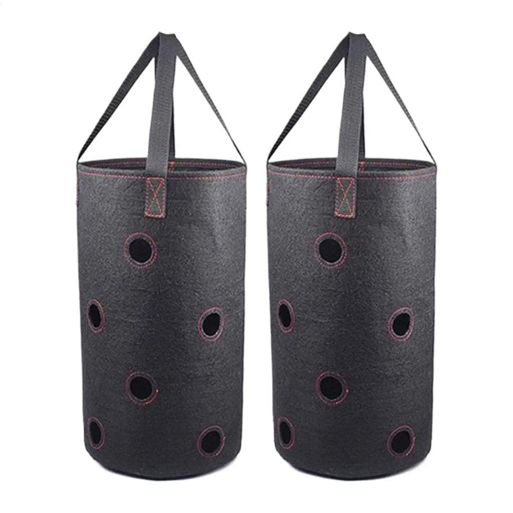 2pcs Strawberry Grow Bags 11 Planting Holes 3 Gallon Large Capacity Tomato Grow Bags for Garden Yard Balcony Outdoor Plants Qme