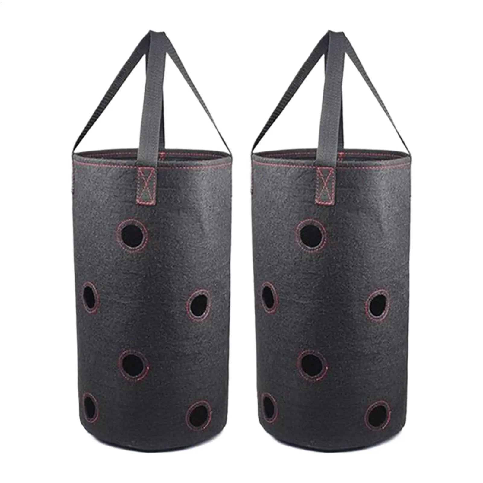 2pcs Strawberry Grow Bags 11 Planting Holes 3 Gallon Large Capacity Tomato Grow Bags for Garden Yard Balcony Outdoor Plants Qme