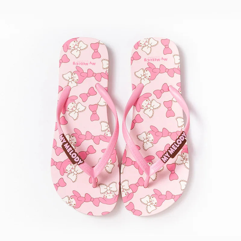 Hello Kitty Kuromi Cartoon Flip-Flops Cute, Non-Slip, Soft-Soled Slippers Outdoor Beach Flip-Flops Qme 2 255mm
