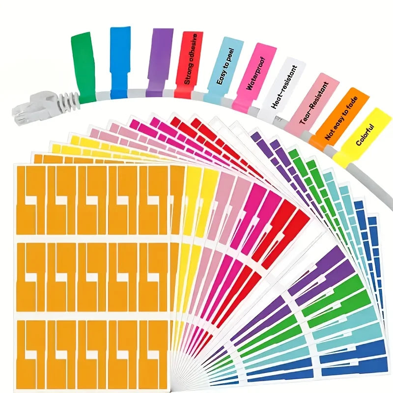 180 random colors A4 color wire self-adhesive stickers can be printed waterproof and tear-resistant mesh cable P-shaped cable la Qme 180pcs random color
