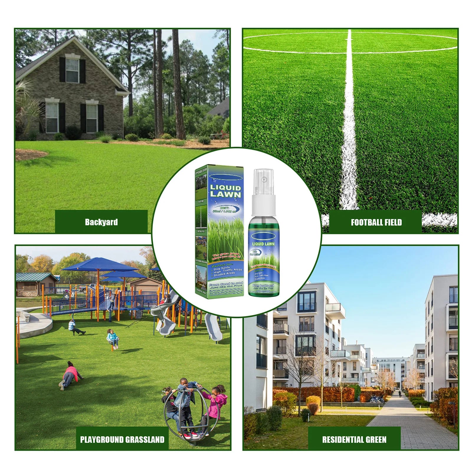 30ml Liquid Grass Spray Lawn Repair Solution for Dog Spots High TrafficEco-Friendly Long Lasting Odorless Safe for Yard Garden Qme