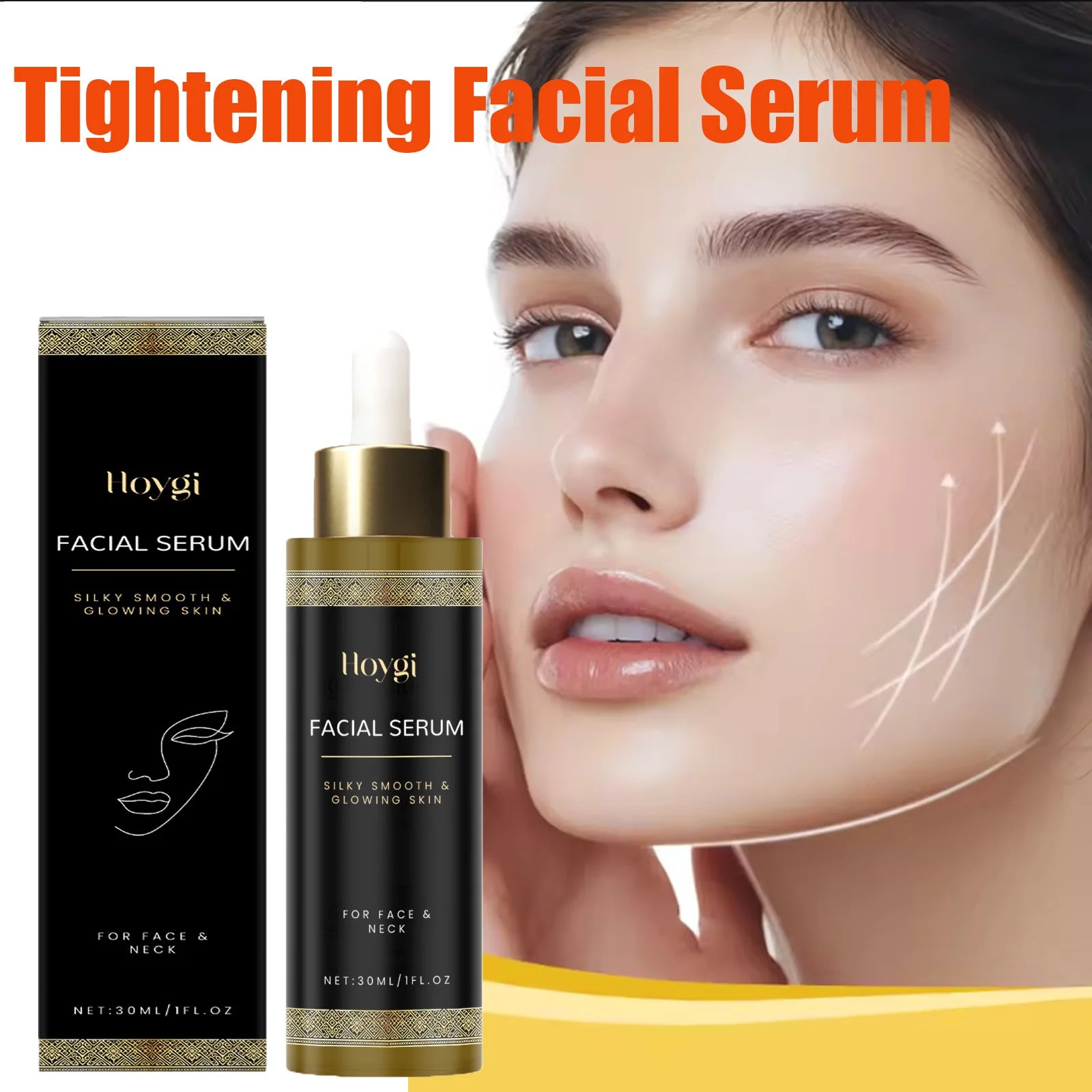 Tightening Facial Serum Moisturizing Anti-Wrinkle Brightening Face Essence Natural Rejuvenating Even Skin Tone Soft Elastic Skin Qme