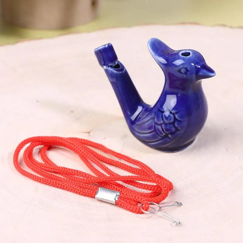 1 Bird Whistle Water Musical Ceramic Colorful Animal Shape Early Qme Blue