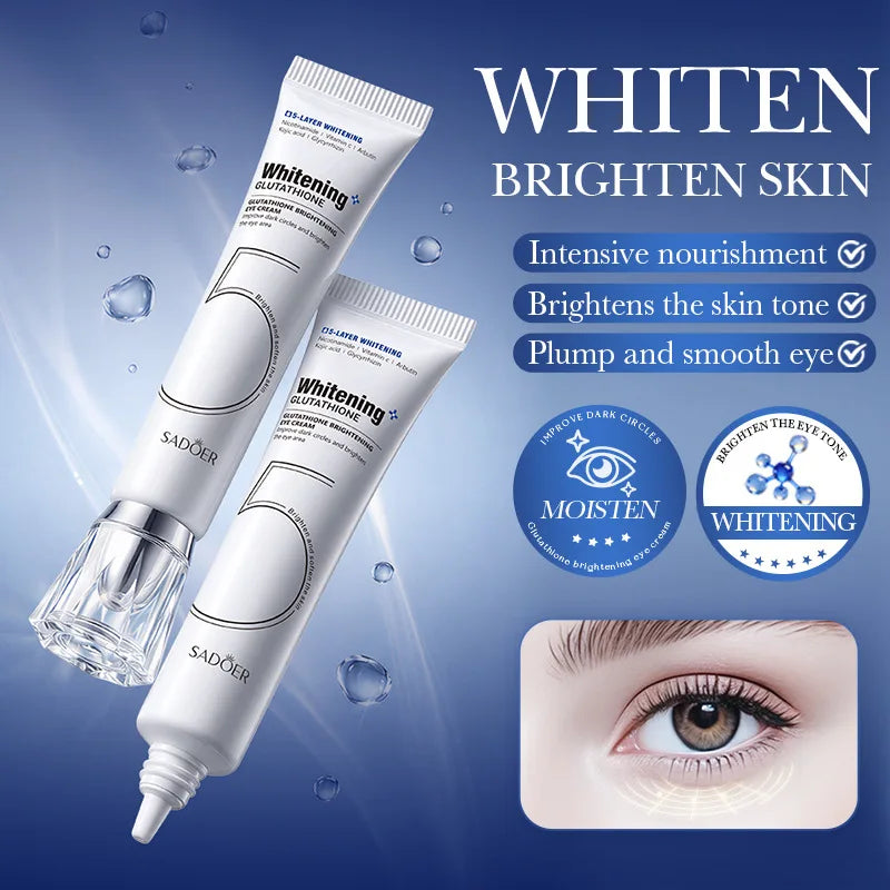 SADOER Glutathione Multi-Brightening Eye Cream Niacinamide Suitable for Sensitive Skin Firms and Reduces Dark Circles Qme