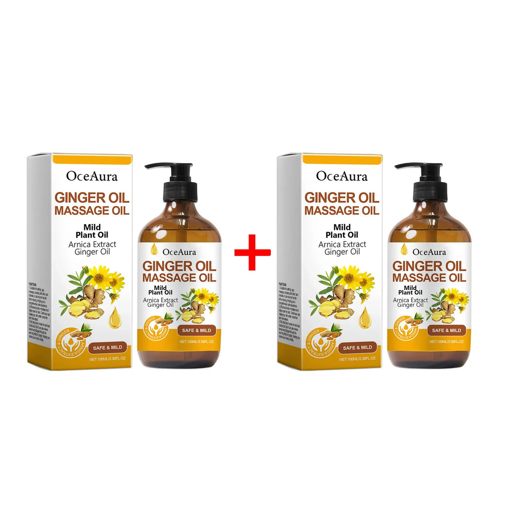 Ginger Essential Oil For Relaxing Body Massage Oil ﻿Relieve Muscle Fatigue Improve Rough Repair Damaged Skin Hydrating Essence Qme 200ml Boxed