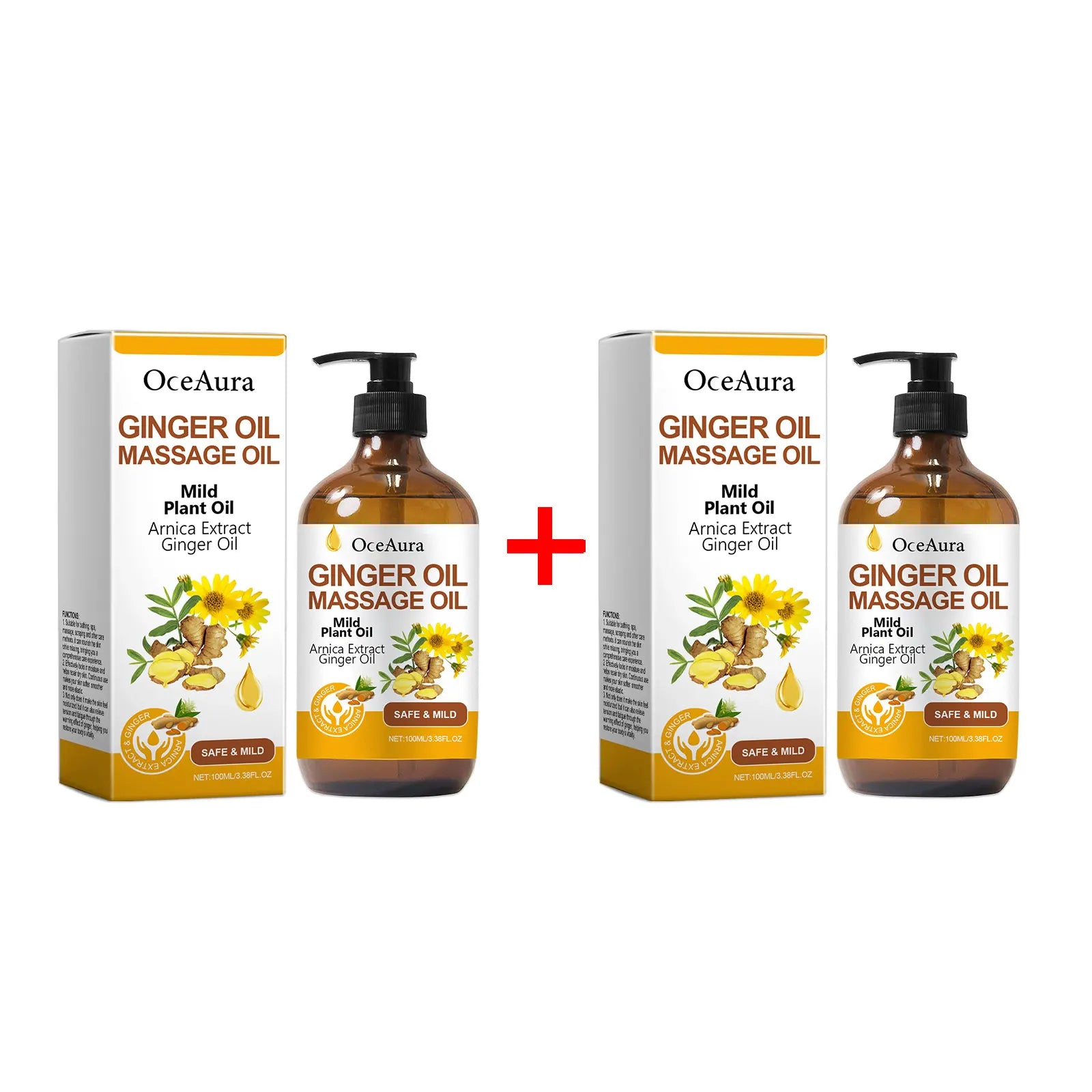 Ginger Essential Oil For Relaxing Body Massage Oil ﻿Relieve Muscle Fatigue Improve Rough Repair Damaged Skin Hydrating Essence Qme 200ml Boxed