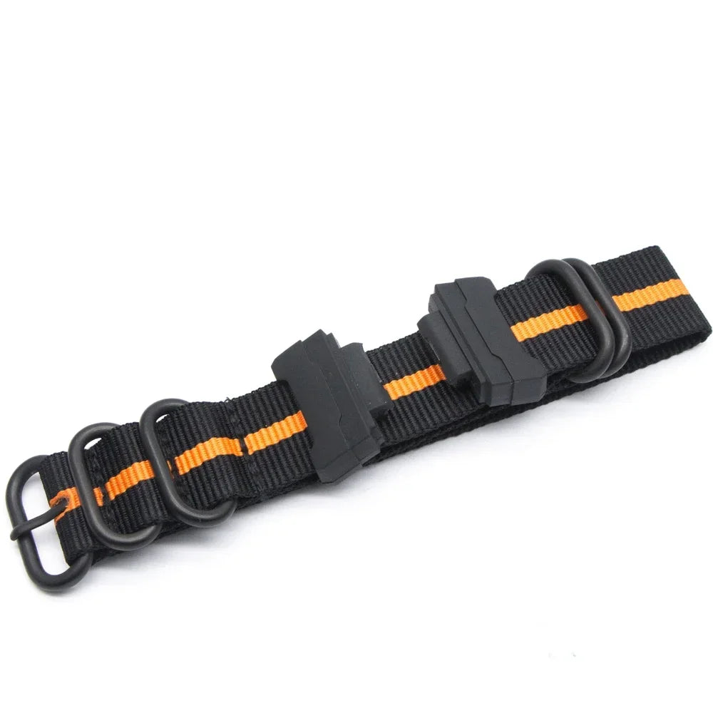 For Casio G-Shock Nylon Band Replacement 22MM Canvas Strap Sport Watch Accessories Men's Bracelet Qme 2Black 1Orange 22mm