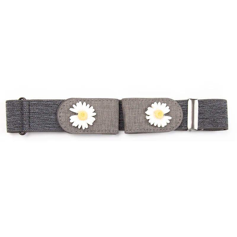 Women Girls Belt Buckle-free Elastic Invisible Jeans Without Buckle Qme