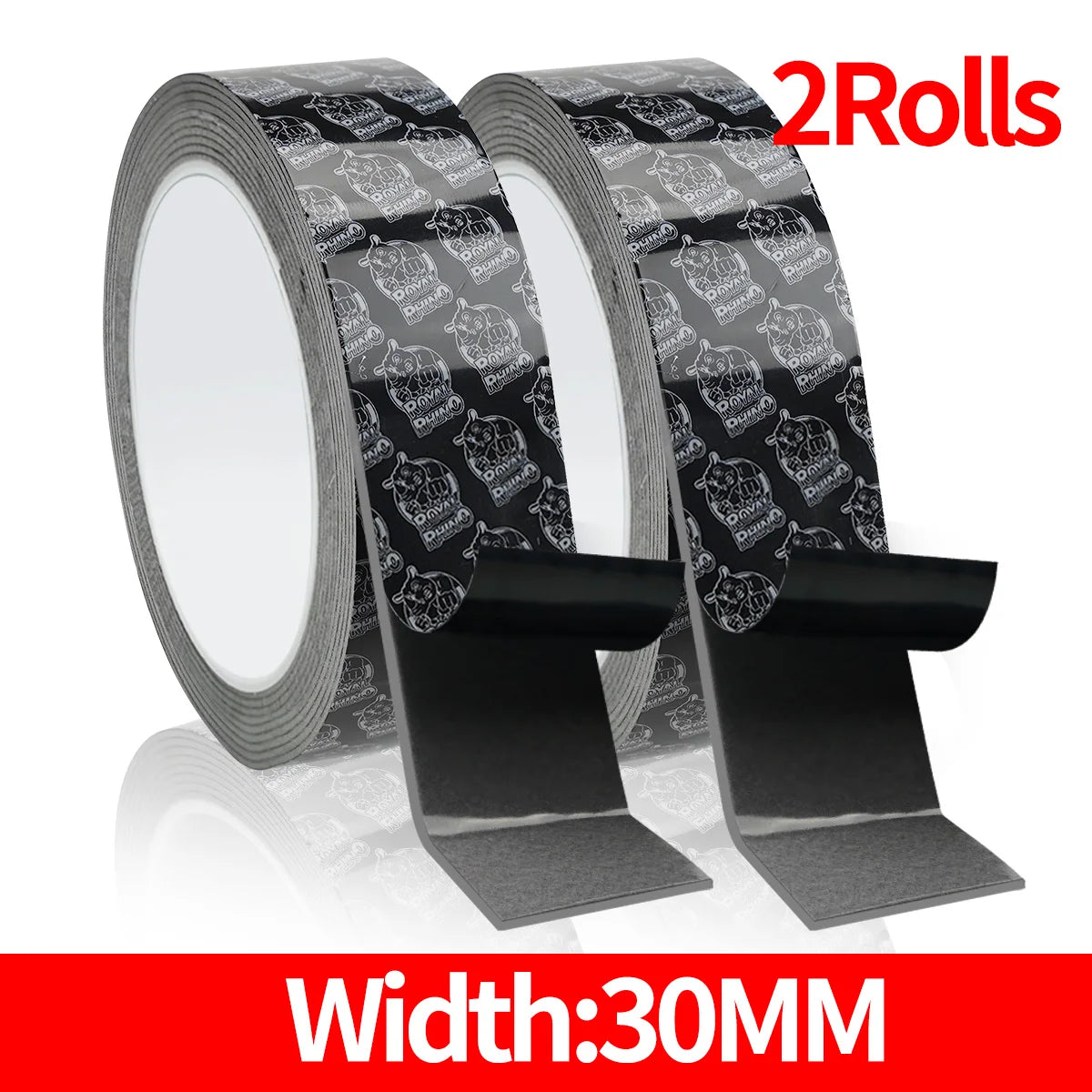 Double Sided Adhesive Tape, High Viscosity Car Fixed Adhesive, High Temperature Resistant, Waterproof No Marks,No Trace Adhesive Qme 30mmX2.5M-2PCS 1.2mm