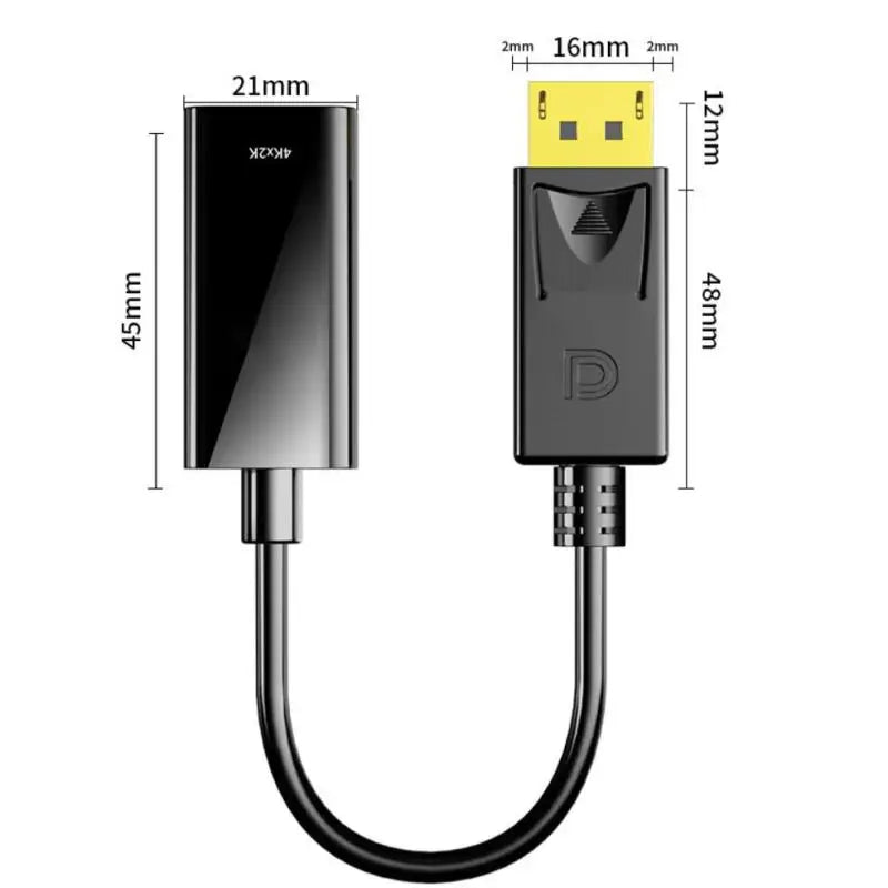 4K Displayport Compatible Video Audio Cable Adapter Computer HDTV Qme