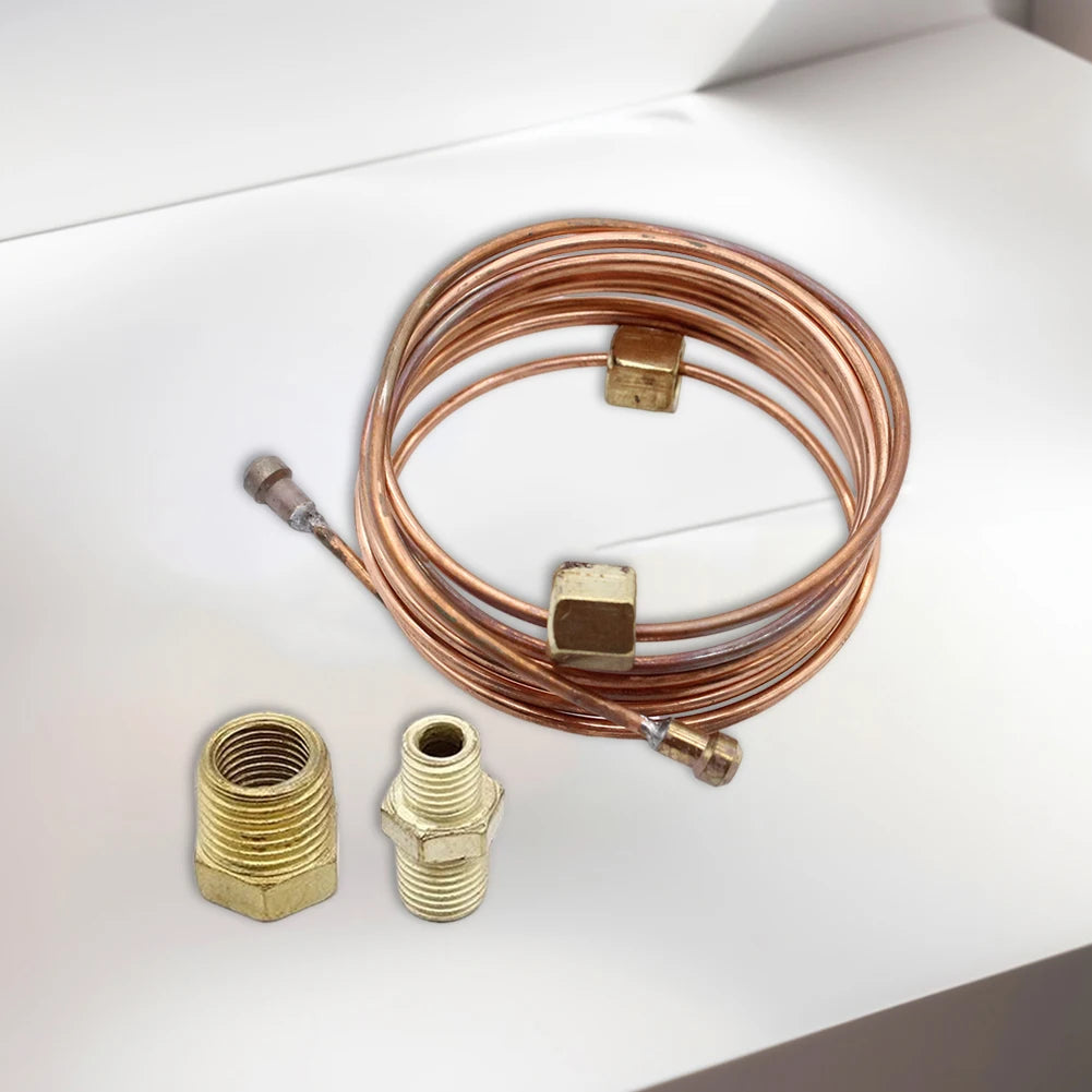 72 Inch Mechanical Oil Pressure Gauge Copper Tubing Installation Kit with Fittings Pressure Gauge Modification Accessories Qme