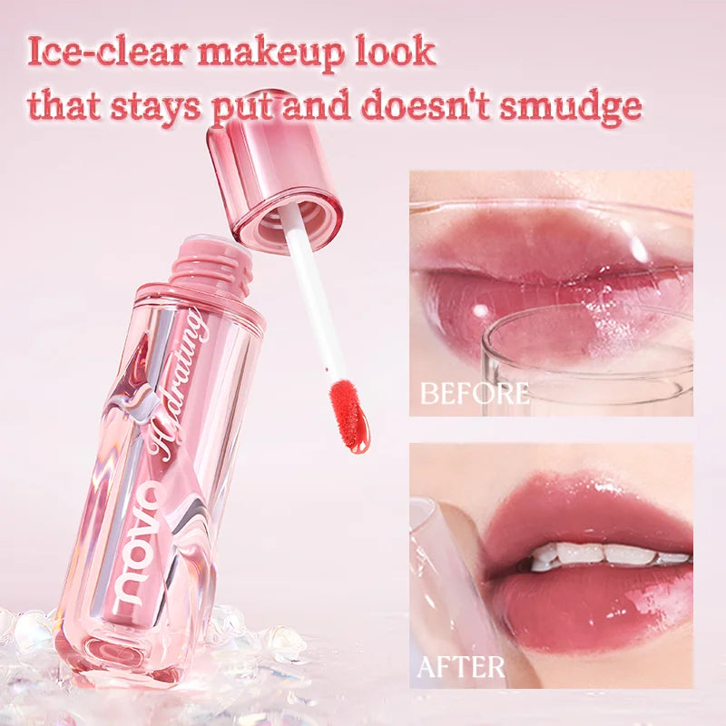 Watery Glassy Lip Gloss Glaze Mirror Shine Lipstick Hydrating Qme