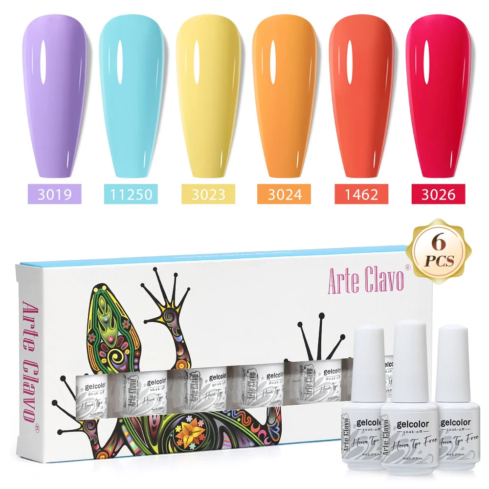 Arte Clavo Colourful Box Nail Gel Polish Semi Permanent UV Led Qme