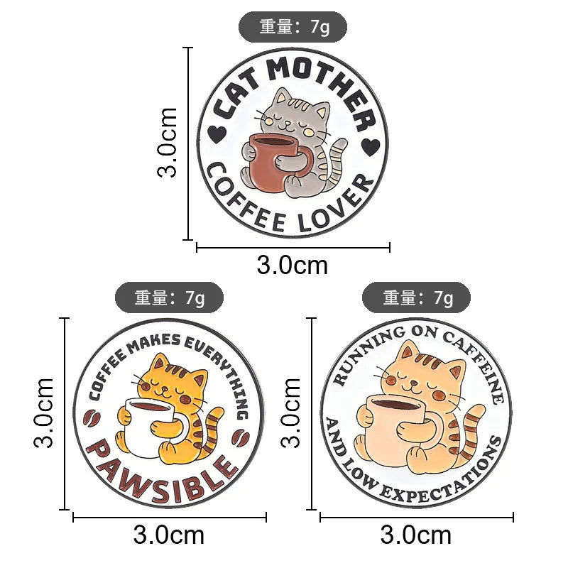 Cartoon Tabby Orange Cat Metal Enamel Pins Lovely Pet Lapel Pin Kitten Brooch Ornament for Coat Backpack Hat Daily Decor Gift Qme