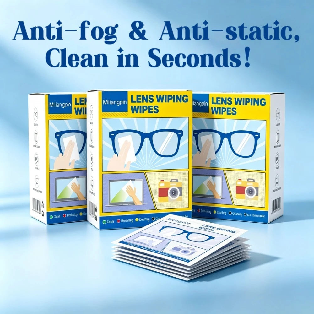 Anti-fog Cleaning Wipes for Glasses, Individually Wrapped, Long-lasting Anti-fog Without Blurring, Wipes Without Leaving Streaks Qme