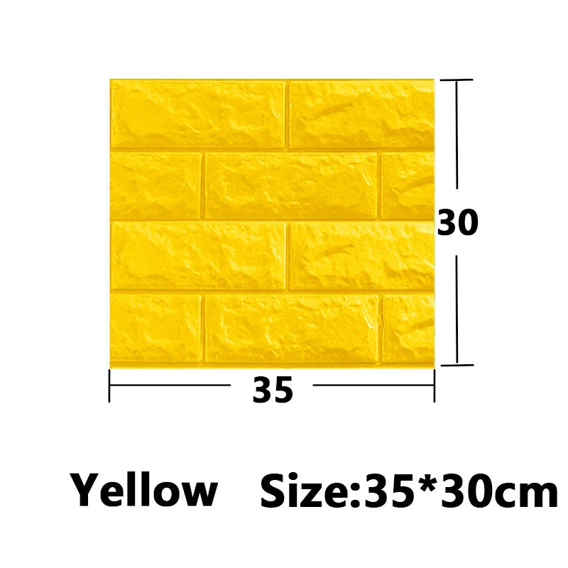 Optional Color 3D Brick Home Decoration Wallpaper for Bedroom Living Room Soft Foam Base Waterproof Wall Stickers 35X30CM Qme 9 35x30cm-10pcs