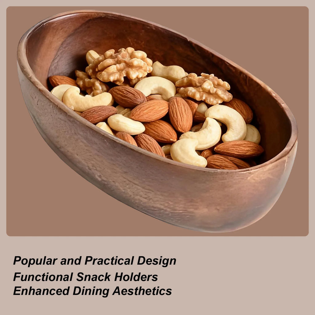 Fruit Bowl Boat Shape Decorative Serving Bowls Wooden Tray Nuts Snack Qme China Mainland
