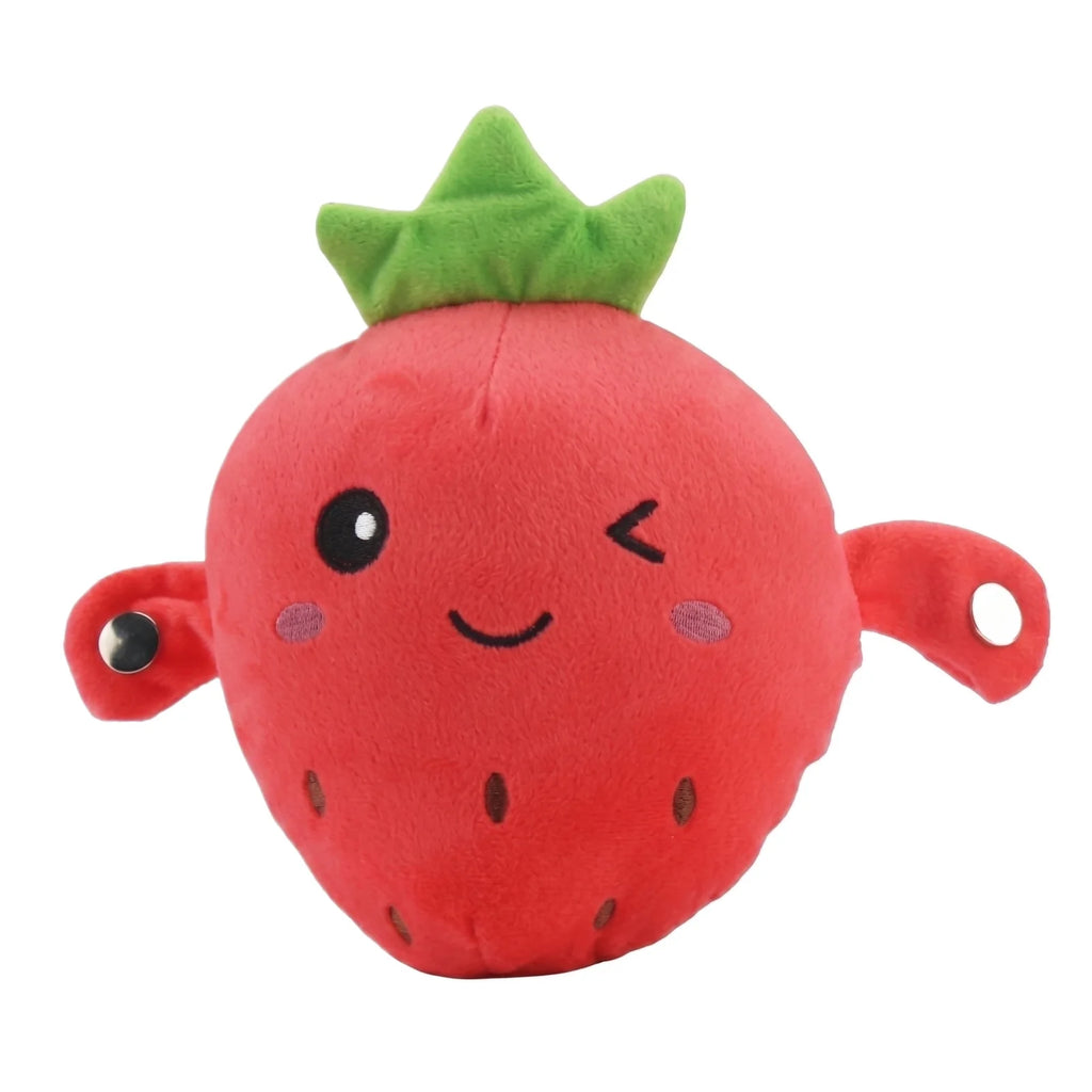 Stuffed Strawberry Fruit Induction Beat Toy Creative Music Dolls Kawaii Parent-child Interactive Toys Fun Birthday Gift for Kids Qme B One Size