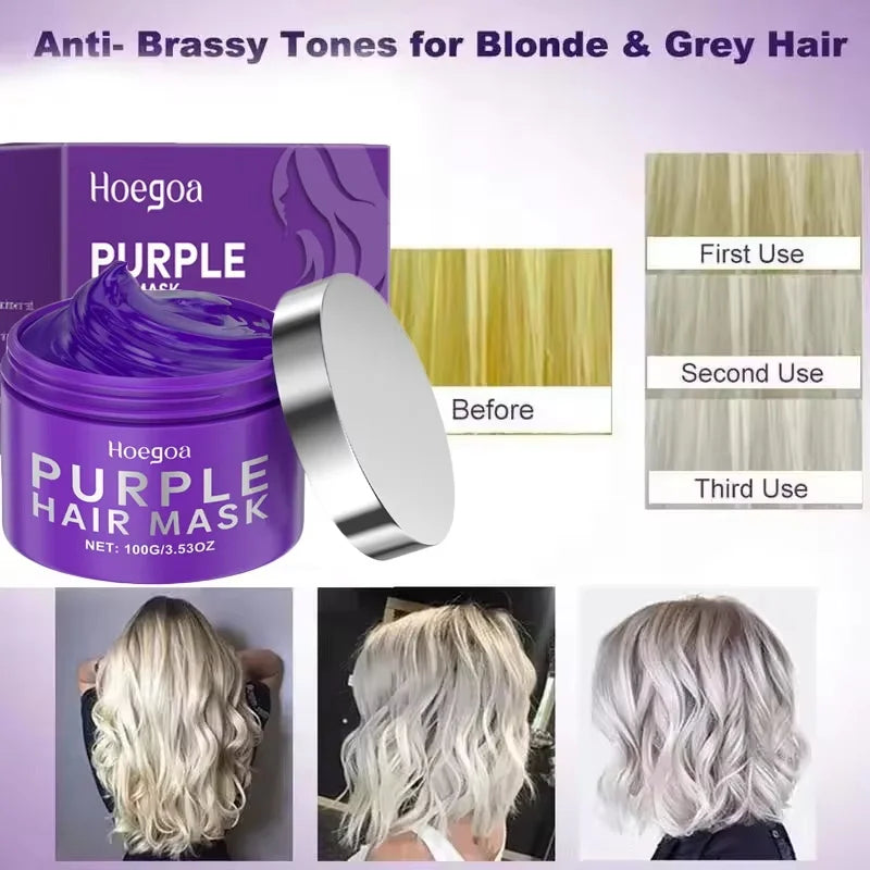 Color Fixing Hair Dye Shampoo to Cover Gray Hair Fade Yellow After Bleach Hair Shampoo Non-irritating Purple Shampoo for Blonde Qme
