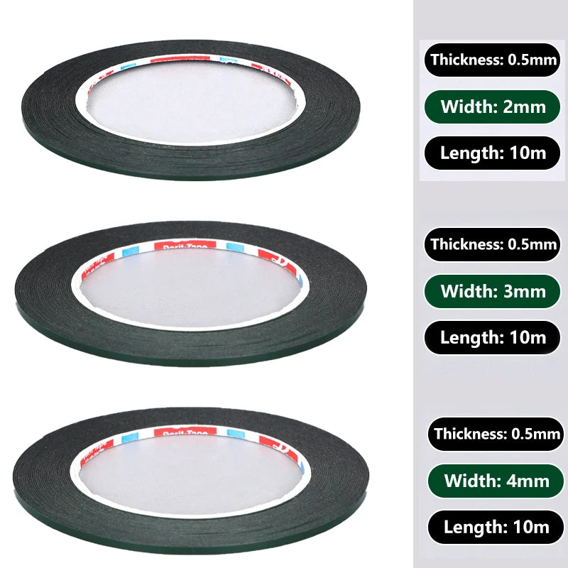 2/3/4mm Double Sided Sticky Foam Tape Adhesive LCD Screen Frameless For TV Borderless Curved Display Sealing Fix Qme