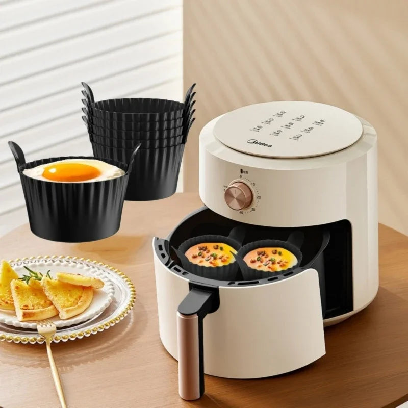 Air Fryer Silicone Egg Mold Thickened Oven-safe Baking Cups Non-toxic Qme