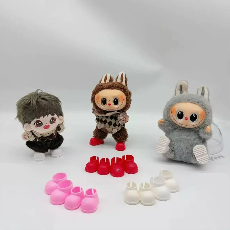 8 pairs of Labubu multi-color baby shoe accessories, suitable for 17cm dolls, can be paired with different clothing (shoes only) Qme