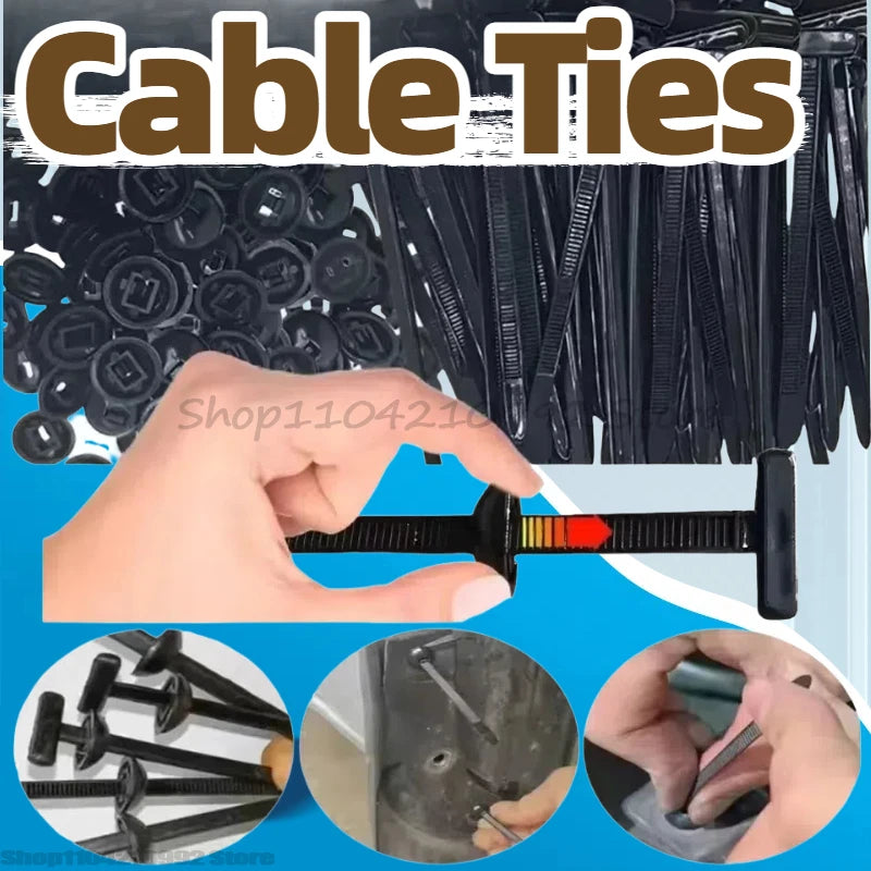 Cable Ties Buckle Nylon Auto Fastener Screw Replaceable Car Fenders Trunk Engine Guard Panel Wire Clips Management Tool Qme