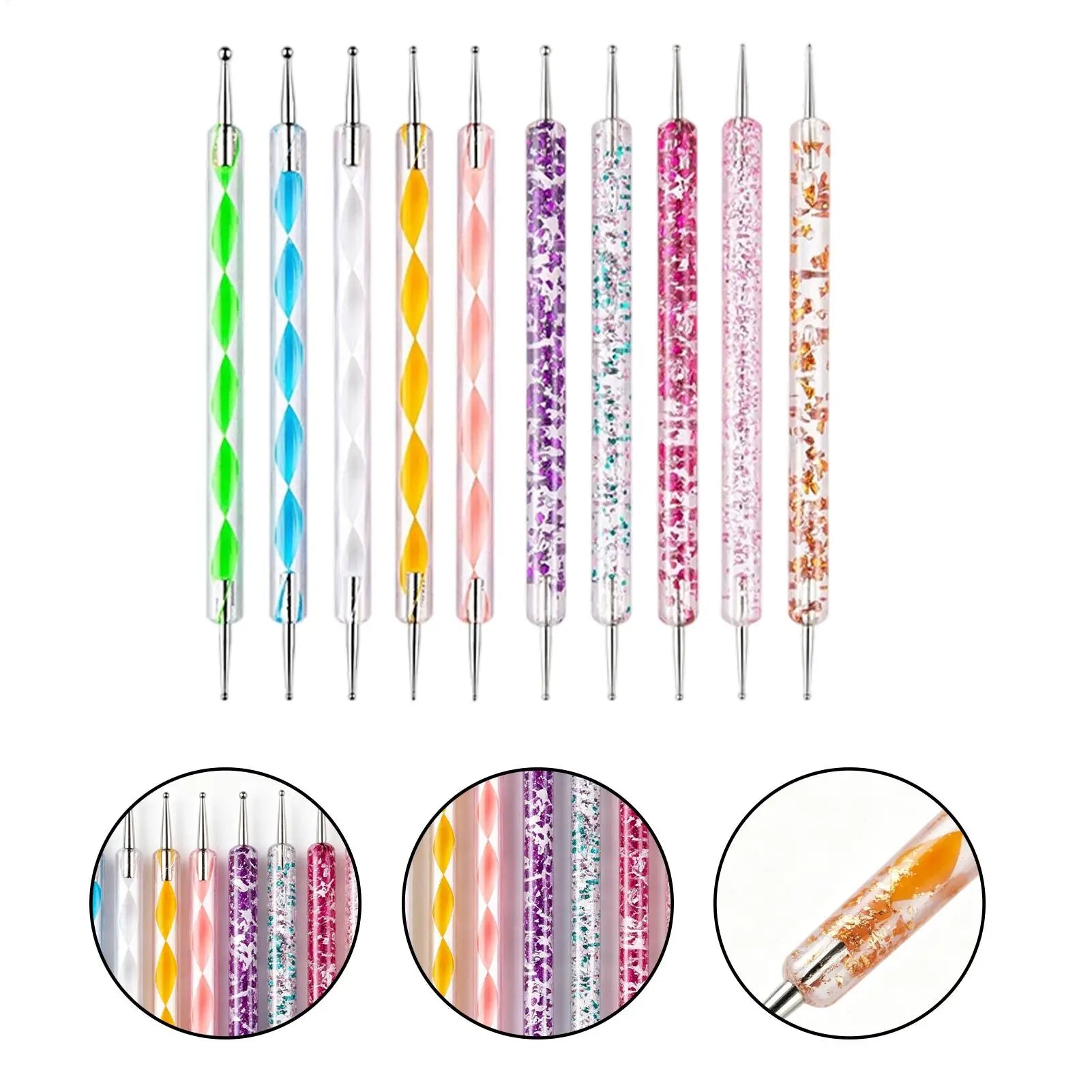Nail Dotting Tool 10 Manicure Decorating Tools Painting Pens Women Qme