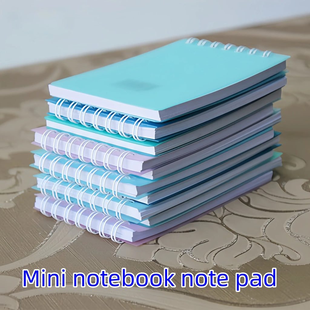 4pcs/8pcs/12pcs Mini Spiral Notebook Set, A7 Pocket Size Lined Notepads, Portable Memo Pads for Students & Office Qme