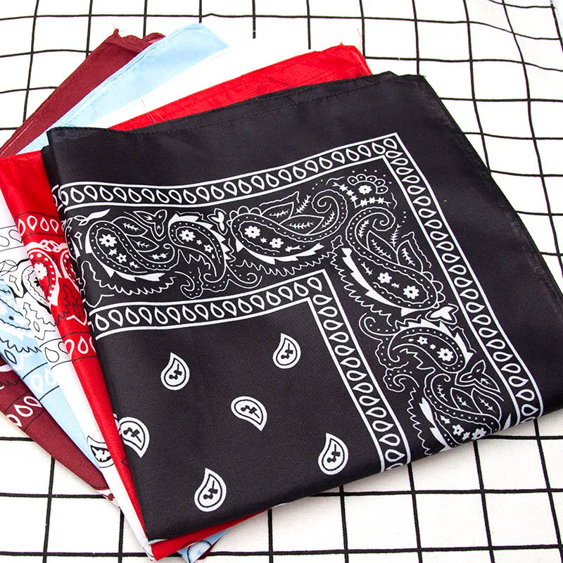 Fashion Hip Hop Bandana Kerchief Unisex Black Hair Band Neck Scarf Qme