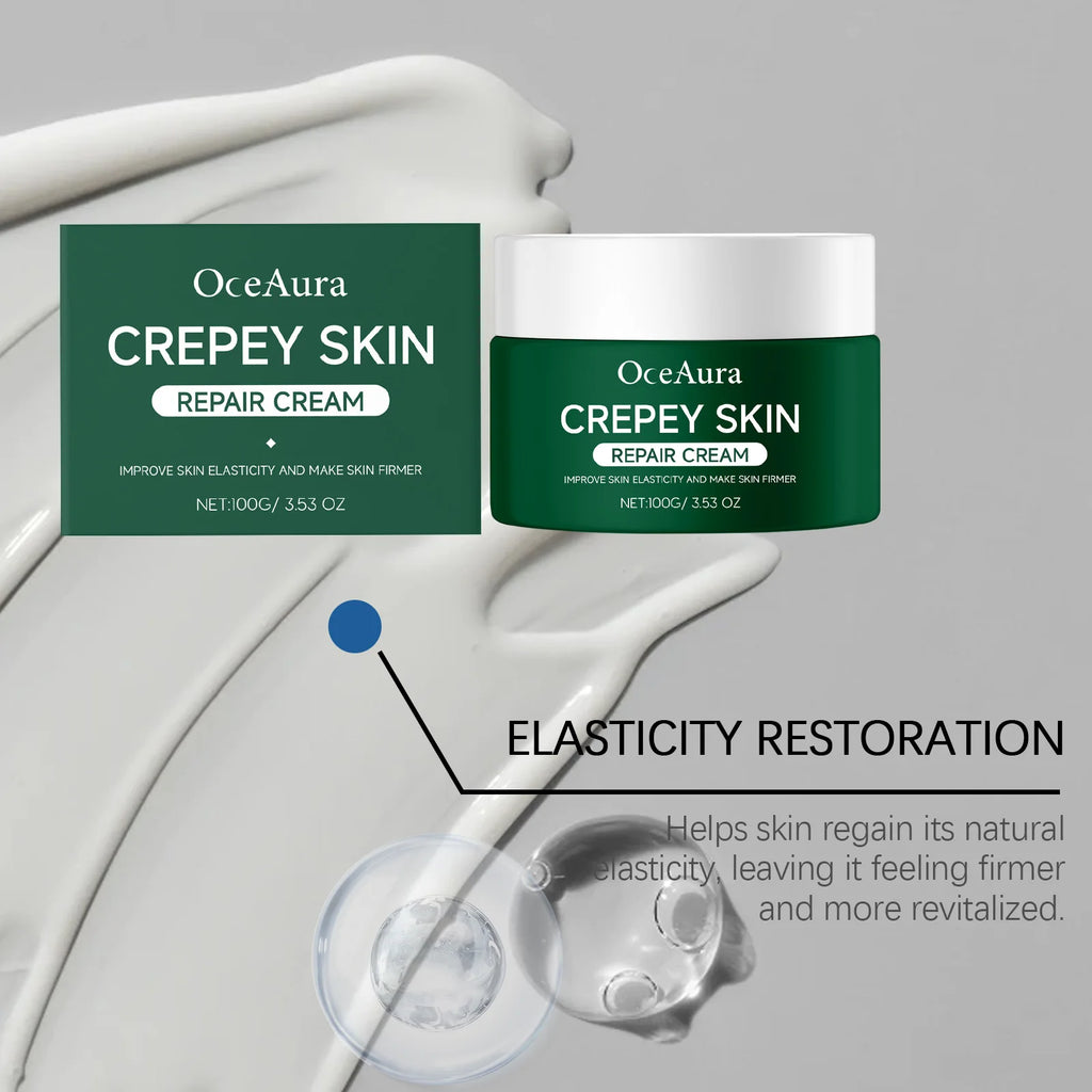 OceAura Crepey Skin Repair Cream Deep Nourishing Anti Wrinkle Sagging Reduction Elasticity Restoring Smoothing Skin Care Lotion Qme
