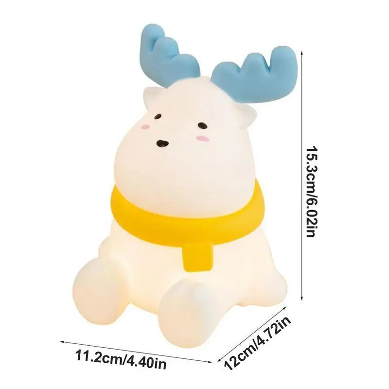Reindeer Night Light Cute Silicone Elk Lamp Kids Dimmable Qme