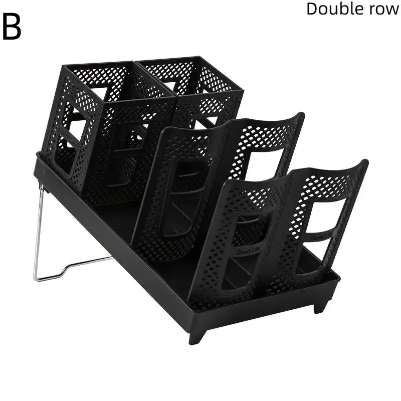 Detachable Multifunction Disposable Paper Cup Holder Single Double Qme Double B Black