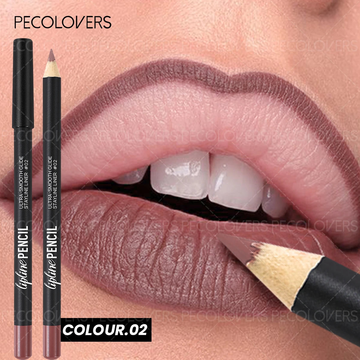 1PC Lipliner Lipstick, Plump and Charming Lips, Nude Brown, with A Variety of Makeup, Lip Cosmetics Qme 02