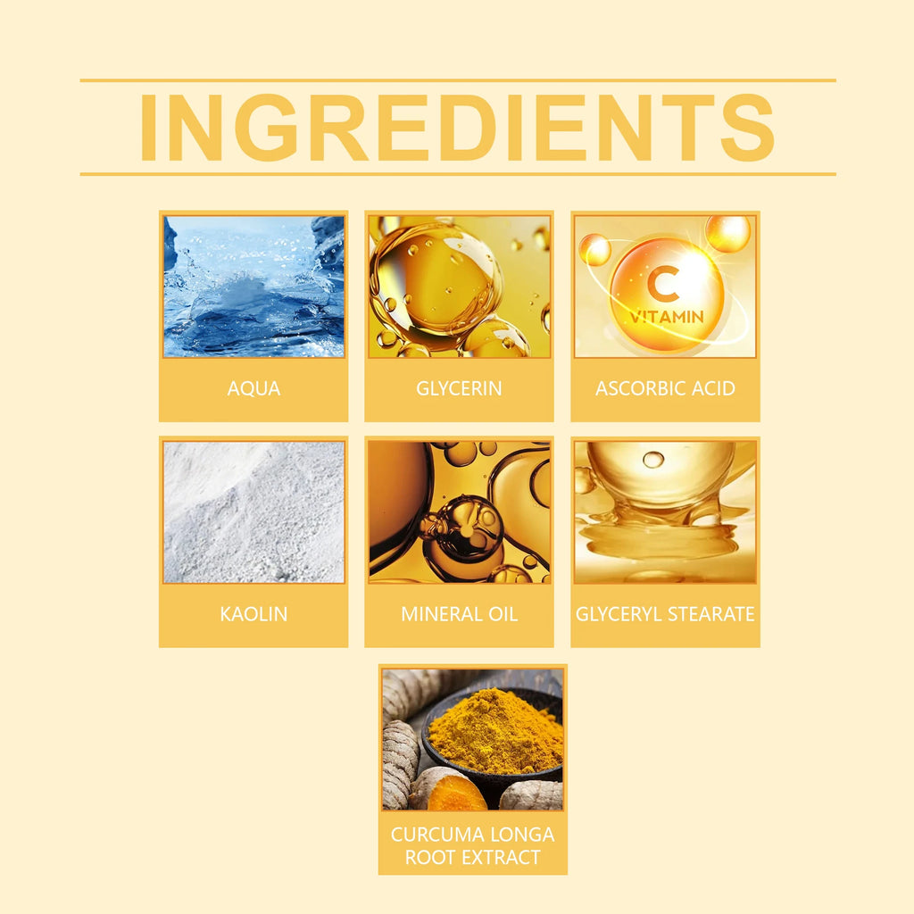 Vitamin C Turmeric Mud Mask Exfoliating Facial Mask Improve Pore Deep Cleansing Nourishing Hydrating Glowing Skin Care Clay Mask Qme