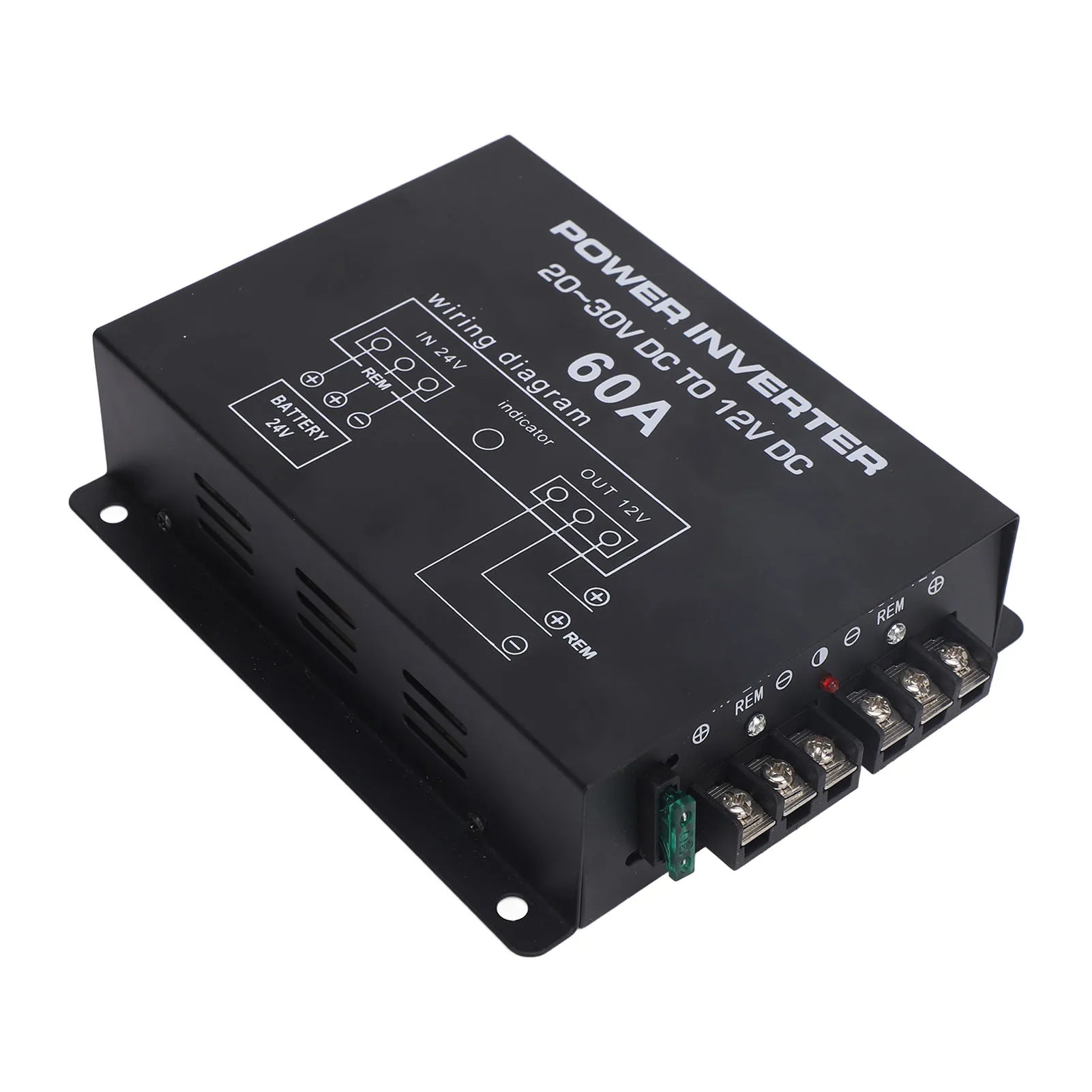 Voltage Reducer Regulator Fast Head Dissipation 24V To 12V Step Down Converter with Temperature Control for RVS SUVs Buses Qme 60A