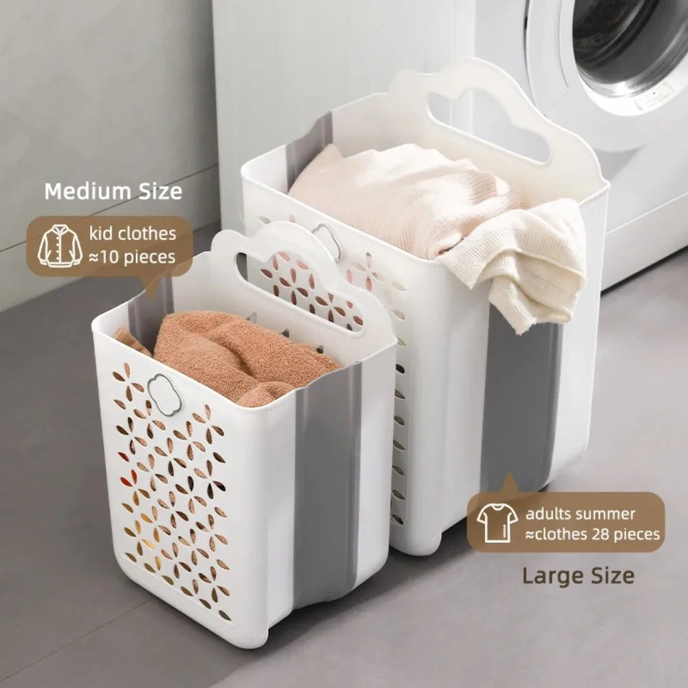 Large Capaci Folding Bathroom Laundry Basket Non perforated Wall-mounted Clothe Storage Baskets Bathroom Dirty Clothe Organizer Qme