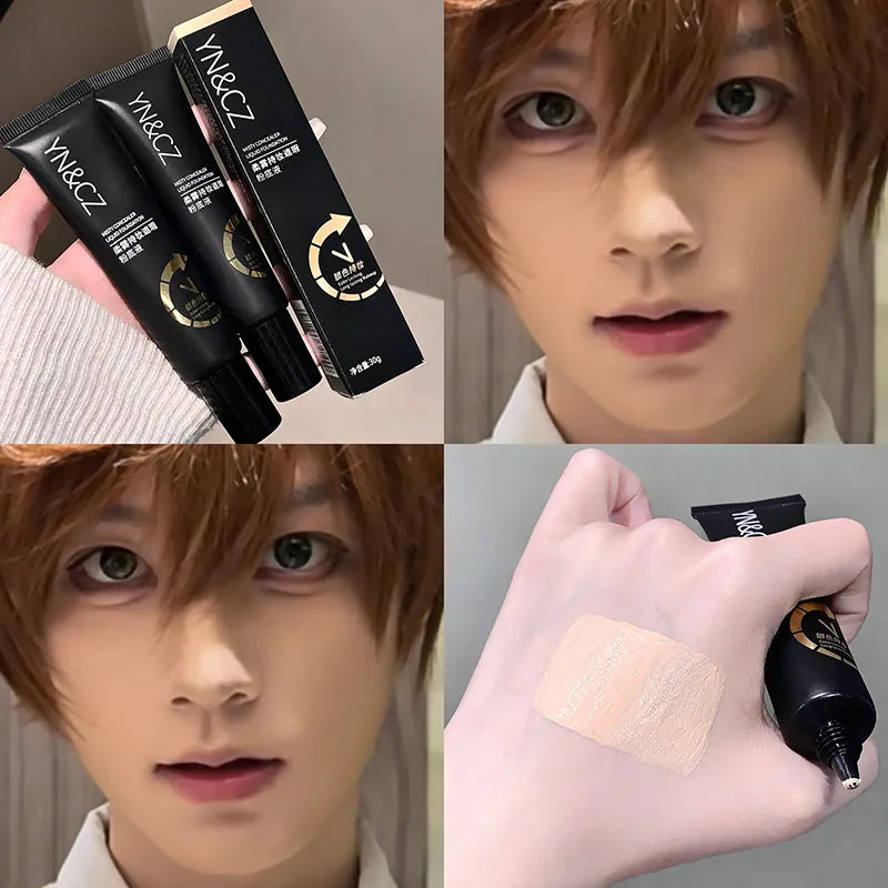 Soft Matte White Foundation Blending Ivory Natural Color Moisturizing Light Creamy Long Wear Concealer COS Makeup Base 30ml Qme 02 Natural