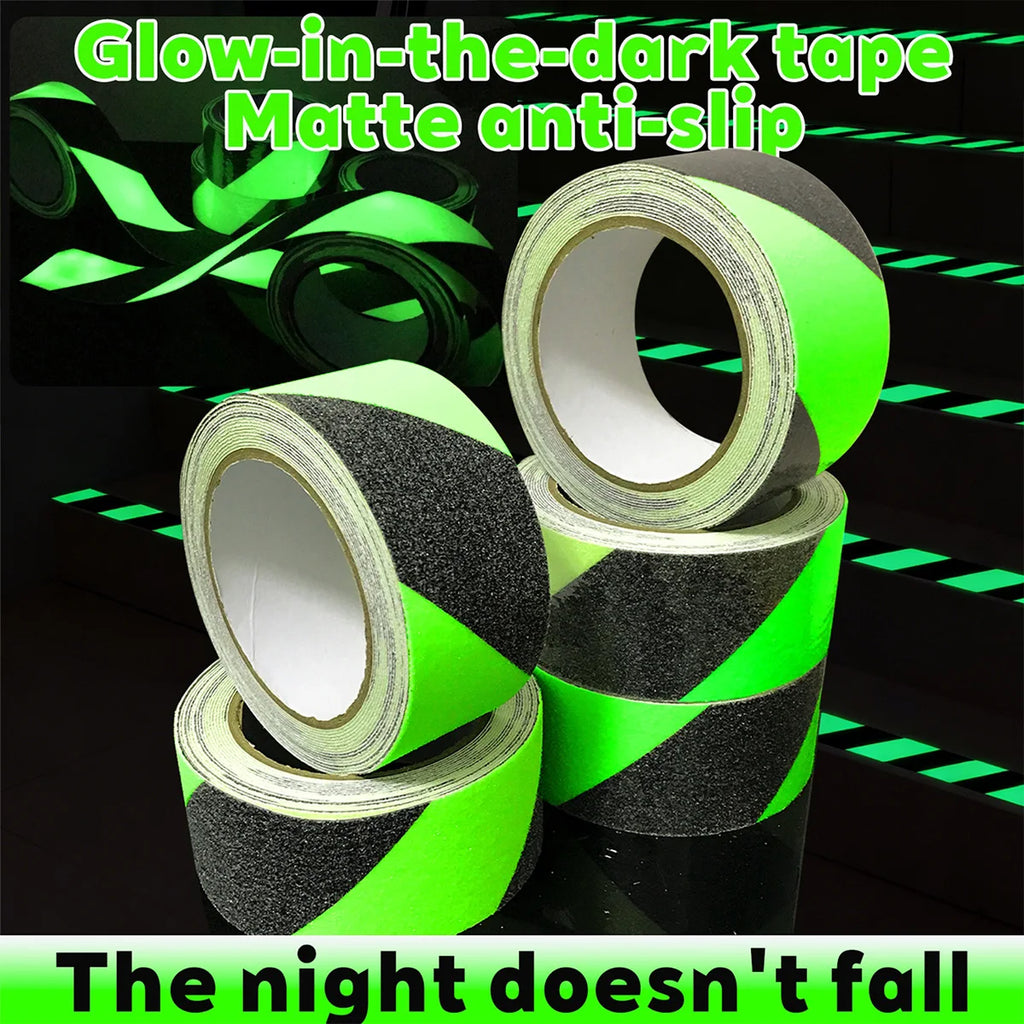 Anti Slip Tapes Glow in The Dark Strip Luminous Green Waterproof Safety Outside Floor High Friction Strips For Stair Step Qme
