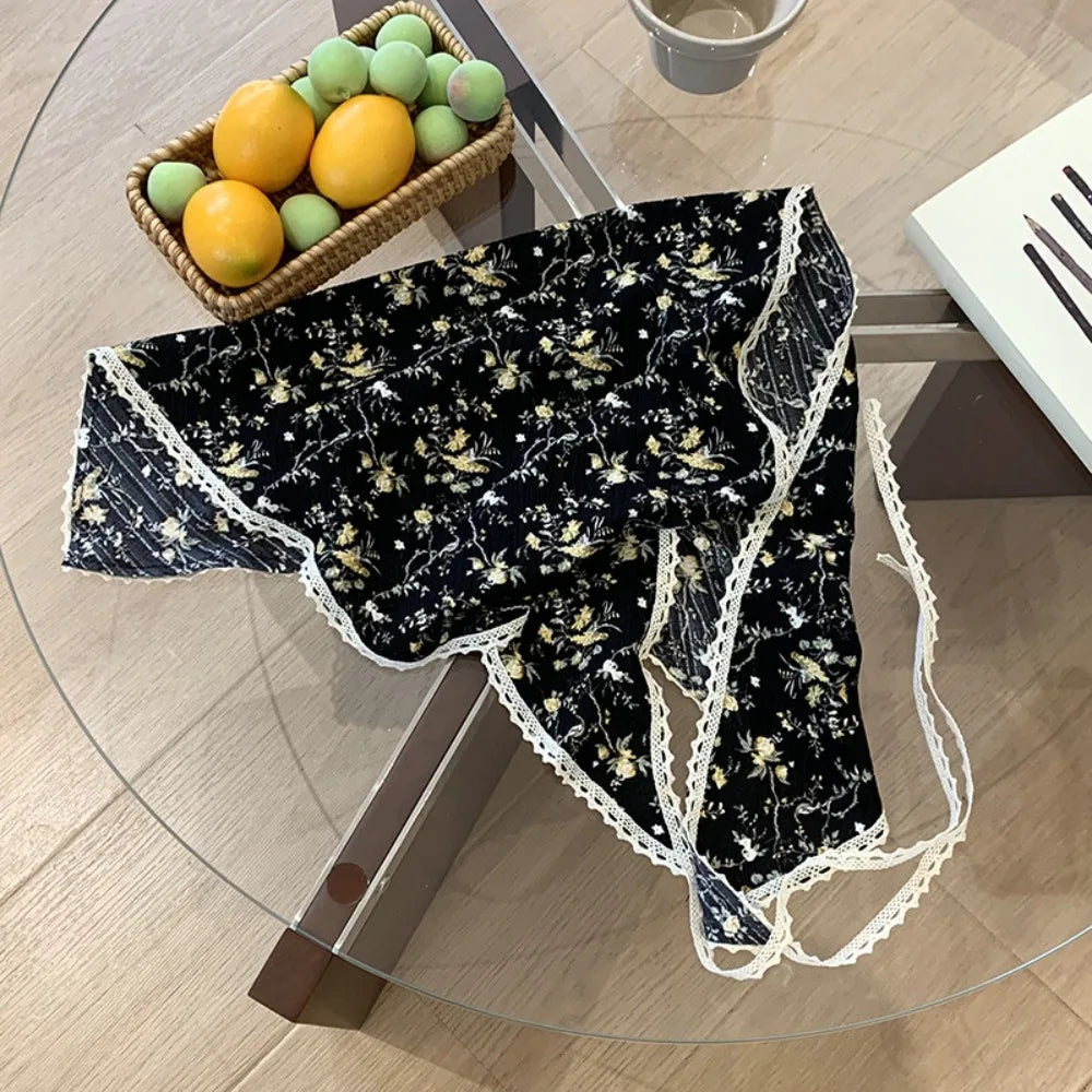 Fashion Pastoral Summer Triangle Headscarf Turban Thin Fresh Floral Qme Style8