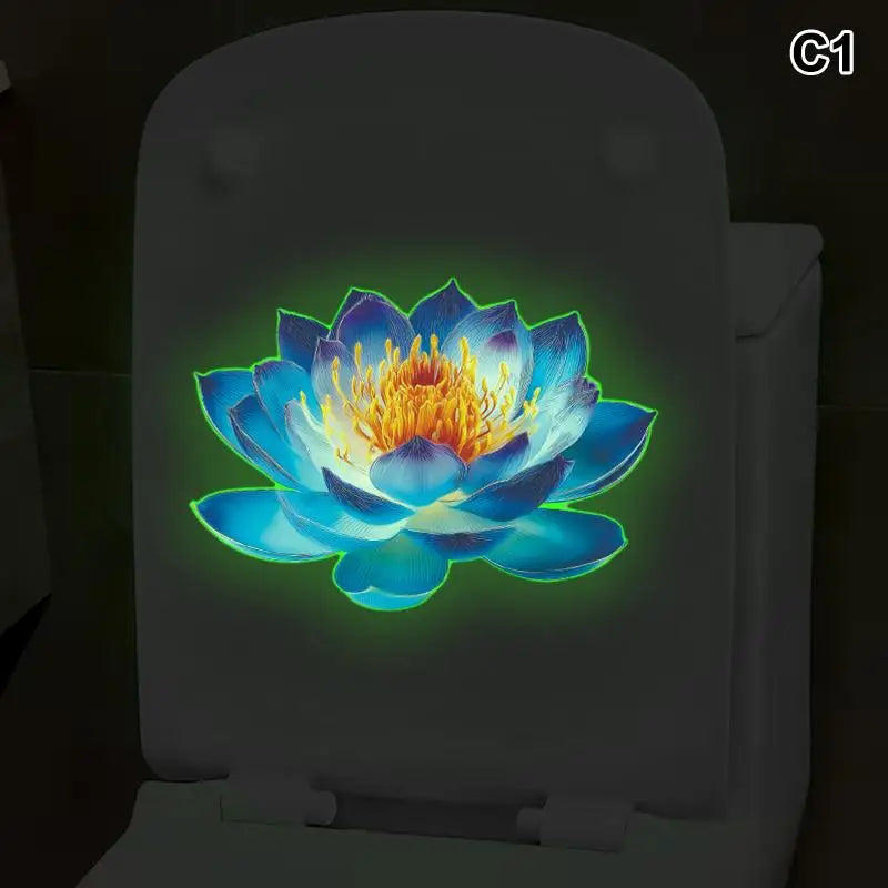Glow-in-the-dark Toilet Stickers PVC Self-adhesive Removable Wall Qme C1