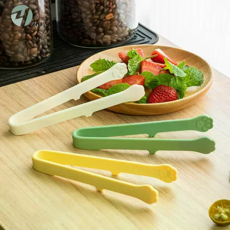 Creative Japanese Cat Paw Shape Silicone Mini Snack Food Tongs Non-slip Handles BBQ Bread Clip Kitchen Accessories Qme