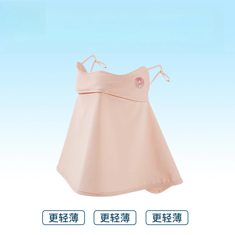 Melody Kuromi Sun Protection Face Mask Lightweight, Breathable Ice-Silk Sun Protection Mask for Students UV-Protective Mask Qme 8