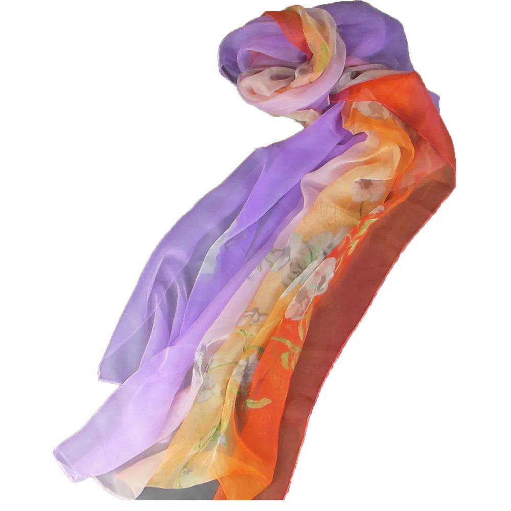 Luxury Square Scarf Women Twill Silk Scarves Wraps Beach Shawl Hijabs Qme