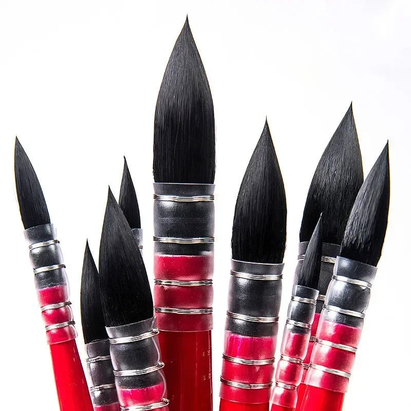 Squirrel Hair Watercolor Brush Artist Painting Red Pointed Children's Qme