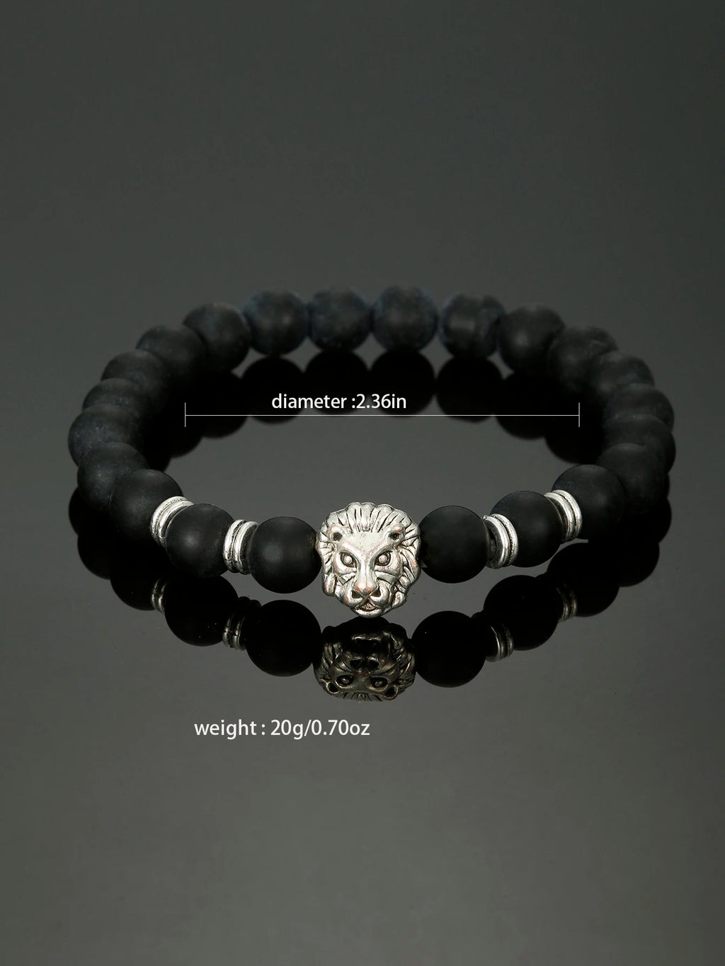 2pcs Men's Fashion Trend Metal Watch Strap Trinocular Dial Quartz Watch Handsome Lion Head Bracelet Qme