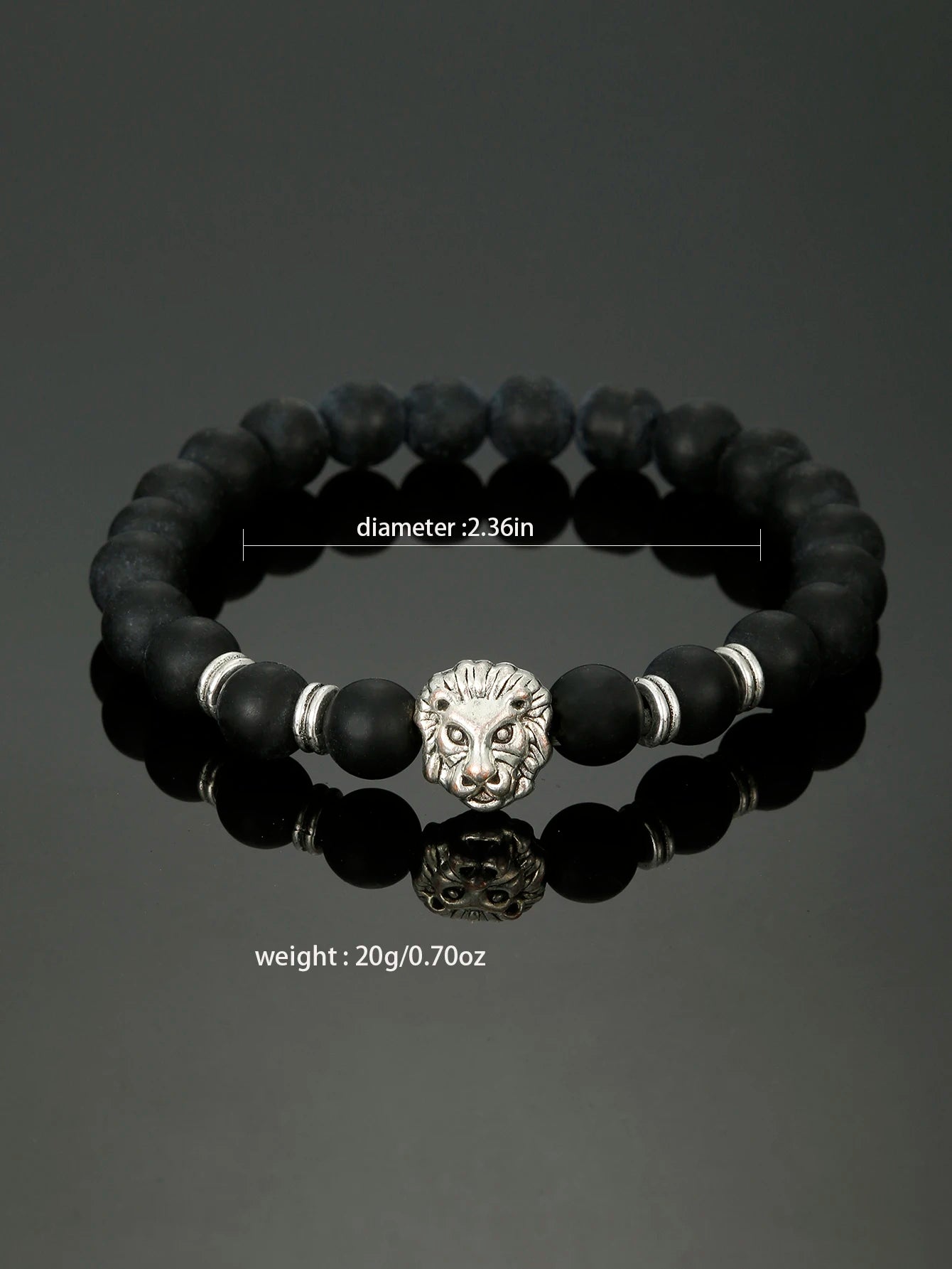 2pcs Men's Fashion Trend Metal Watch Strap Trinocular Dial Quartz Watch Handsome Lion Head Bracelet Qme